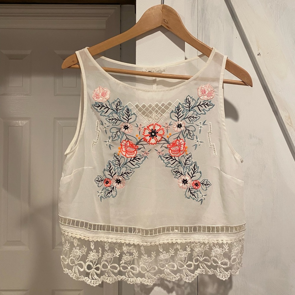 Embroidered tank top